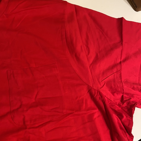 NWOT Classic Red T-Shirt with Front Pocket - Picture 3 of 3